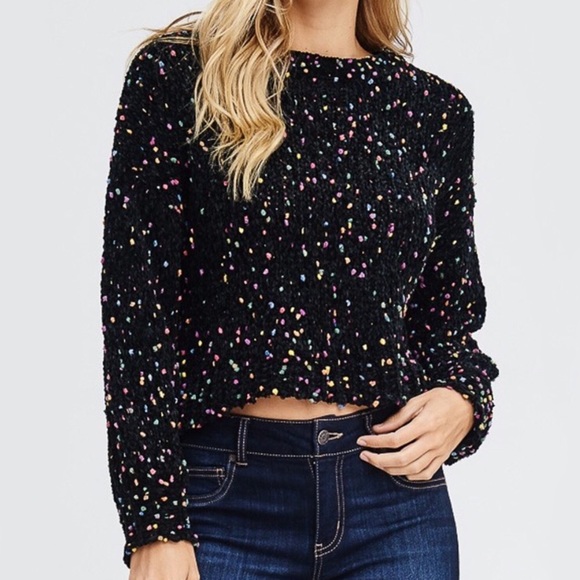 NEW Chenille Confetti Turtleneck Knit Sweater - Picture 4 of 7